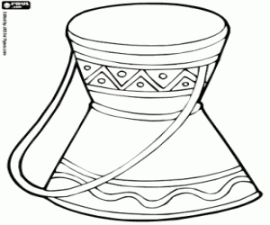 African drum coloring page