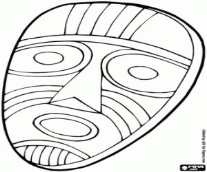 African mask coloring page