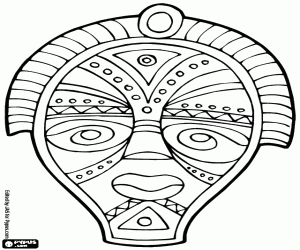 An african ritual mask coloring page