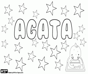 Agata, name in many languages coloring page
