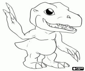 Agumon, a digimon coloring page