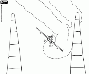 Air racing, a motor sport coloring page