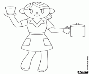 Aircraft service on board coloring page