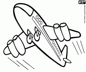 Aircraft after to takeoff coloring page
