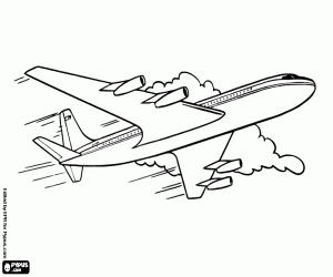 Airliner from below coloring page