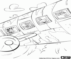 Airplane with animals of Madagascar coloring page