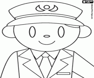 Airplane commander with uniform coloring page