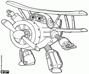 Airplane Grand Albert, Super Wings coloring page