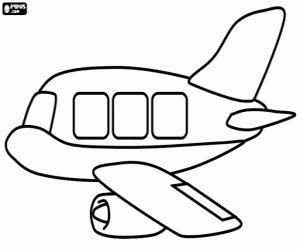 Airplane with large windows coloring page