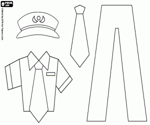 Airplane Pilot Uniform coloring page