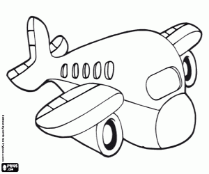 An airplane, transport system coloring page