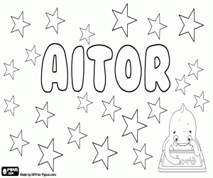 Aitor, name of Basque origin coloring page