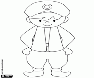 Aladino, the protagonist is a young poor coloring page