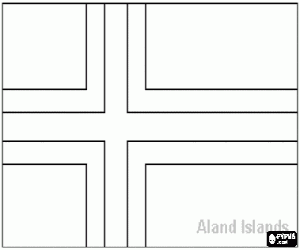 Aland Islands flag coloring page
