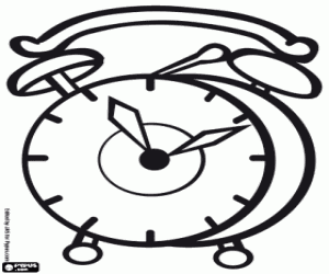 An alarm clock with bells coloring page