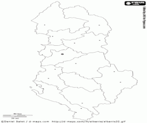 Albania map coloring page