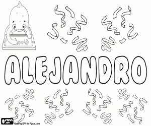 Alejandro, name in Spanish coloring page