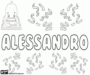 Alessandro, Italian name coloring page