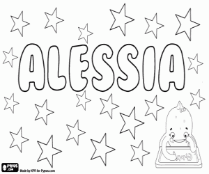 Alessia, Italian name coloring page