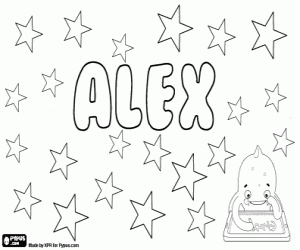 Alex, diminutive unisex coloring page