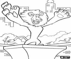 Alex, the lion from Madagascar coloring page