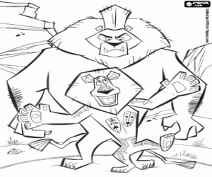 Alex and Teetsie,lions of Madagascar coloring page