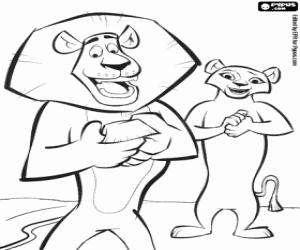 Alex the lion and Florrie the lioness coloring page