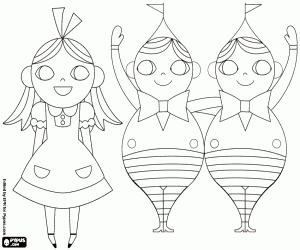 Alice and thetwo  twins coloring page