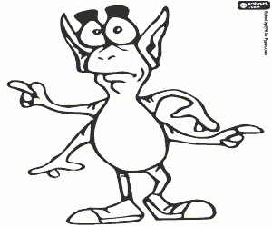 An alien with four arms coloring page