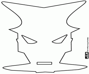 An alien mask, the contour coloring page