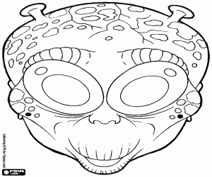 An alien mask for Halloween coloring page