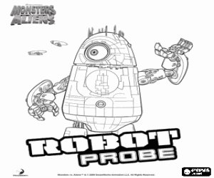 The alien robot Robot Probe coloring page