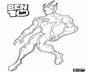 Alien X, character from Ben 10 coloring page