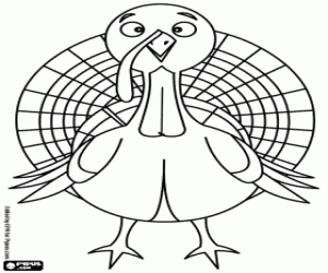 This alive turkey will be cooked coloring page