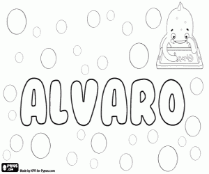 Alvaro, male name coloring page