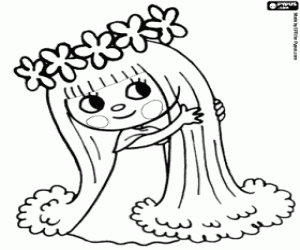 Amalka, the fairy with flowers crown coloring page