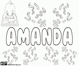 Amanda, latin feminine name coloring page