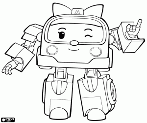 Amber, the robot ambulance coloring page