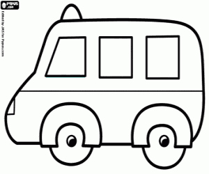 Ambulance, a medical vehicle coloring page