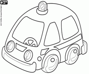 Ambulance with the emergency light coloring page