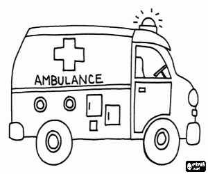 Ambulance coloring page