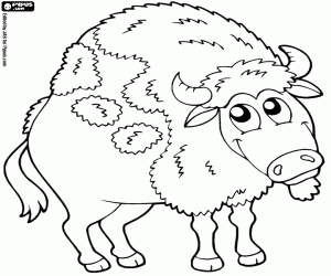 An American bison coloring page