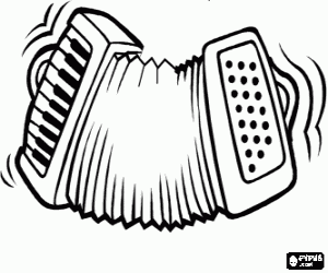 An accordion in action coloring page