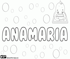 Anamaria, compound first name coloring page