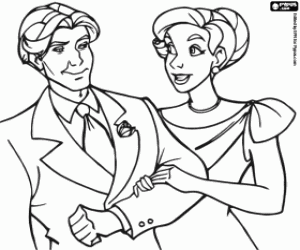 Anastasia and Dimitri, happy ending coloring page