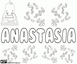 Anastasia, name for girl coloring page