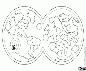 Ancient navigation map coloring page