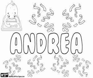 Andrea, name for girl coloring page