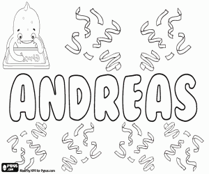 Andreas, comes from the Greek Andros coloring page