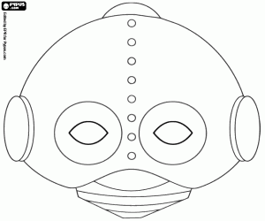 Android robot mask coloring page